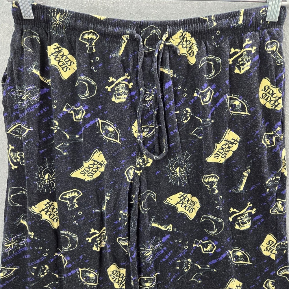 Disney Hocus Pocus Men Sleepwear Large Black Pajama Pants Allover Print Spooky - Picture 8 of 8